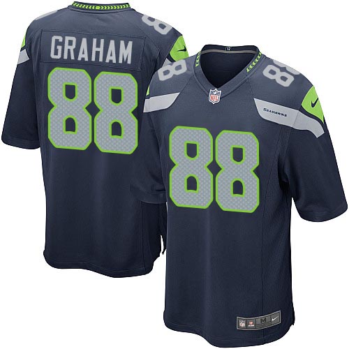 Youth Game Jimmy Graham Nike Jersey Navy Blue Home - #88 NFL Seattle Seahawks